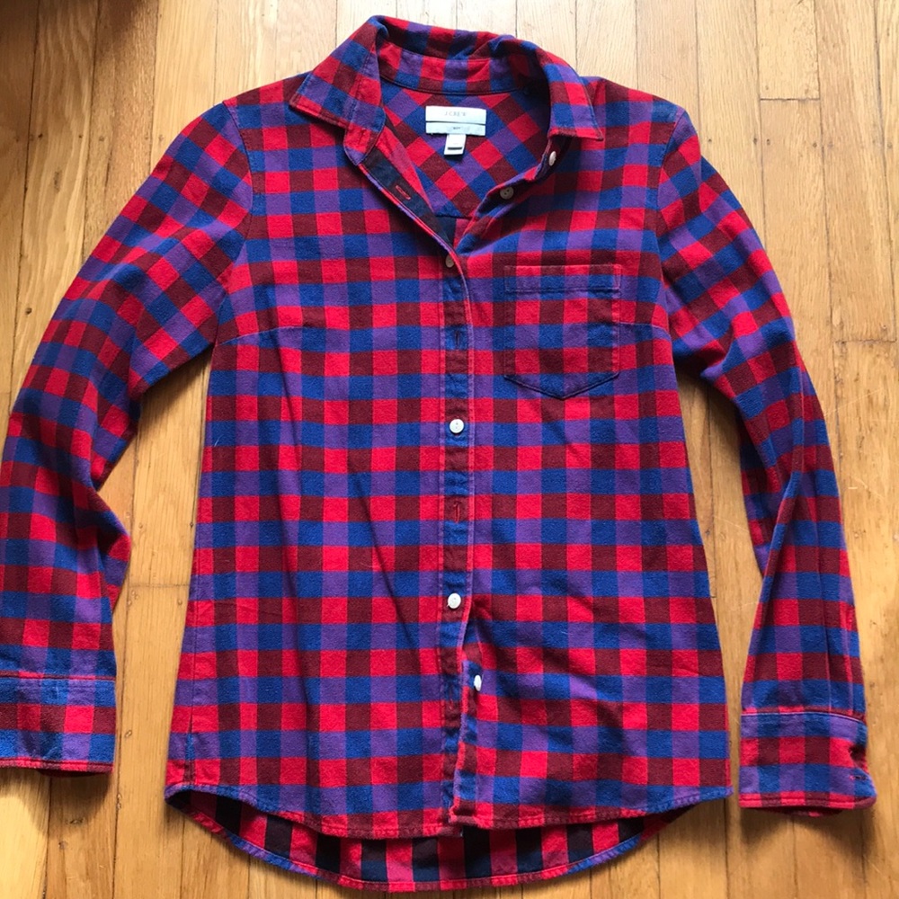 EUC J Crew buffalo check flannel